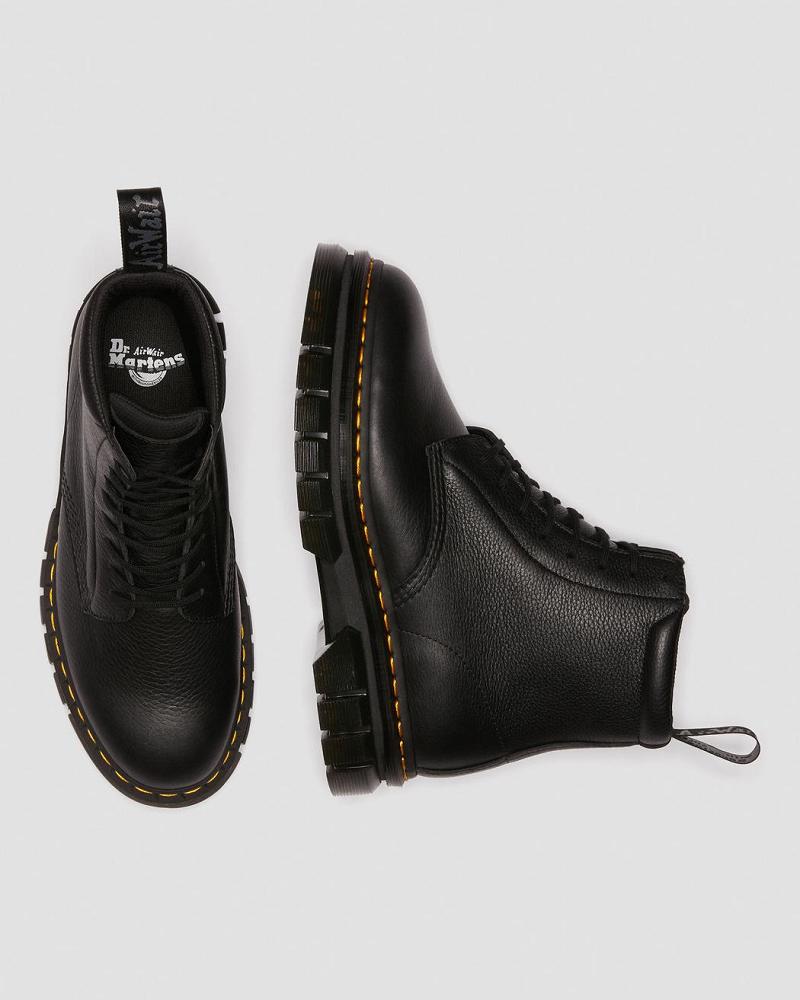 Men's Dr Martens Rikard Lunar Leather Platform Boots Black | AU 564XYU